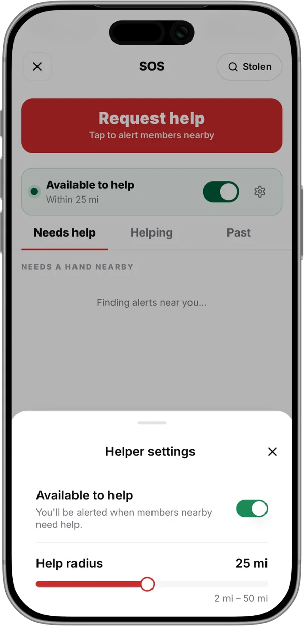 RevNet SOS and stolen-vehicle alerts